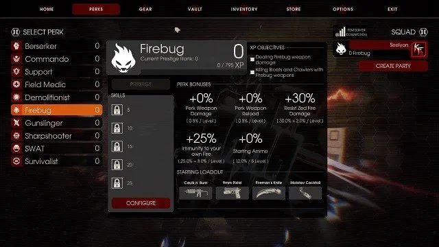 killing floor 2 weapons and perks part 1